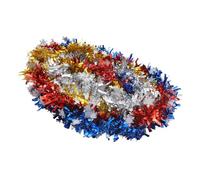 Homoyoyo 4pcs Christmas Snowflake Tinsel Garland Flexible Hanging Decoration for Walls Windows Doors Ceilings for Xmas Party DIY Wreath Making Blue Red Silver Gold