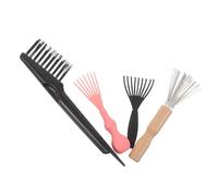 Homoyoyo 4pcs Comb Cleaning Brush Wooden Handle Airbag Comb Cleaning Tool Hair Removal Cleaner Tool Portable Dust Remover for Home and Salon Use