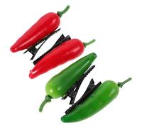 Homoyoyo 4pcs Cute Girls Hair Styling Pins Vegetable Chili Pepper Hair Clip Mini Food Hairpins Alligator Barrettes