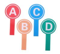 Homoyoyo 4pcs Dry Erase Voting Paddles with Bold Abcd Letters Reusable Handheld Scoreboards for Classroom Auctions Training and Interactive Events Bright Color Coding for High Visibility