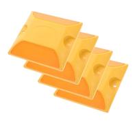 Homoyoyo 4pcs Dual-sided Reflective Road Markers Driveway Markers Road Bump Pavement Reflectors for Highway Safety and Emergency Use