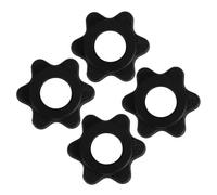 Homoyoyo 4pcs Dumbbell Locking Nuts Barbell Self-locking Anti-skid Six-sided Collar 2.5cm Plastic Black for Home Gym Weightlifting Accessories