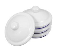 Homoyoyo 4Pcs Enamel Cup Covers Replacement Tea Cup Lid for Mugs Retro Design Compact Lightweight Protection for Kitchen and Office Use
