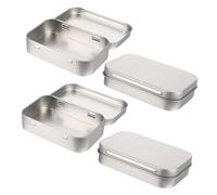 Homoyoyo 4pcs Flip-top Storage Box Tinplate Small Box for Cigarette Case for Small Objects Organizer and Home Storage