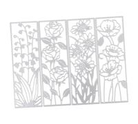 Homoyoyo 4Pcs Flower Embossing Cutting Dies Reusable Carbon Steel DIY Paper Craft Dies for Card Making Scrapbook Photo Album Hand Embossing Silver Bookmark Frame