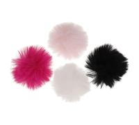 Homoyoyo 4pcs Furry Microphone Windscreen Covers Windproof Lapel Mic Wind Muff for Small Lavalier Mics Outdoor Noise Reduction in Black White Pink Rose