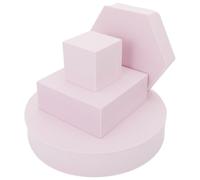 Homoyoyo 4Pcs Geometric Cube Photo Props Set, Light Pink Photography Decorative Models for Jewelry, Food, Cosmetics, Multi-Shape Background Tools for Photo Studio, 5X5X5Cm Cube, 10X10X4Cm