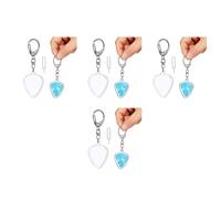 Homoyoyo 4pcs Guitar Pick Keychain: Heart Shaped Clear Case Guitar Pick Holder Case Keychain for Easy Identification and Storage of Standard for Music Enthusiasts and Players Organization Musicians