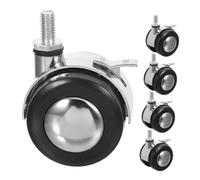 Homoyoyo 4pcs Heavy Duty Threaded Office Chair Wheels with Integrated Brake Casters for Hardwood Carpet Swivel Smooth Rotation Stable Stop for Display Trolleys