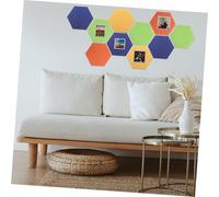 Homoyoyo 4pcs Hexagon Felt Wall Sticker Memo Bulletin Boards for Home and Classroom Medium Felt Display Tiles for Photos Notes and Reminders DIY Decorative Boards for Office and Bedroom