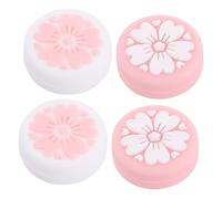 Homoyoyo 4Pcs Joystick Protective Cap Joystick Grip Button Cover Silicone Cherry Blossom Shape Abrasion Resistant Comfortable Pink Controller Grip for Game Controller
