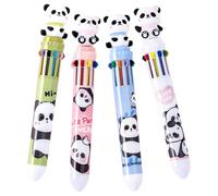 Homoyoyo 4Pcs Kawaii Multicolor Ballpoint Pens Fine Point Writing Pens for Students Office School Supplies with Lovely Panda Design