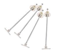 Homoyoyo 4pcs Kitchen Cabinet Lid Support Hinge with Round Base Flap Stay Damper for Wardrobe Doors Drop Leaf Lift-up Hinges Stable Motion Control for Cupboards and Furniture