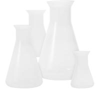 Homoyoyo 4pcs Laboratory Erlenmeyer Flasks Set 50ml, 100ml, 250ml, 500ml Pp Scientific Conical Bottles for Chemistry Experiments and Filtration Use