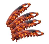 Homoyoyo 4Pcs Large Dolphin Banana Clip Claw Stylish Durable Hair Clamp for Various DIY Hairstyles Protects Skin Vertical Horizontal Use Deep Coffee Color