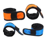 Homoyoyo 4Pcs LED Horse Leg Wrap Straps for Riding Safety Gear, Breathable Ankle Support Bands in Blue and Orange, High Visibility Night Riding Equipment for Equine Protection