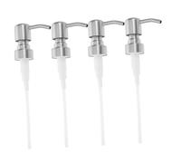 Homoyoyo 4pcs Lotion Pump Tops Hand Soap Dispenser Top Mason Jar Soap Pump Replacement Lotion Conditioner Replacement for Bottles Nozzle Silver