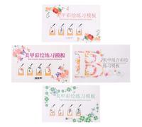Homoyoyo 4pcs Manicure Design Paper Book for Beginners with Multi-layer Practice Pages, Repeated Erasing and Ink-resistant Nail Art Drawing Template, for Self-learning at Home and Store
