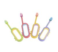 Homoyoyo 4pcs Manual Toothbrush Set with Soft Bristle Cleaning Brush and Ergonomic Grip Handle for and Gums Care, Suitable for Babies