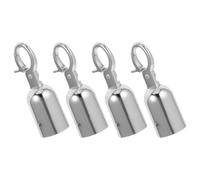 Homoyoyo 4pcs Medium Silver Rope Hook Fittings with Lobster Claw Clasp, Stainless Steel Rope End Stopper for Barrier Railings, Guardrail Cord End Caps Suitable for Hospitality and Crowd