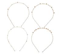 Homoyoyo 4pcs Metal Wave Headband Sparkly Rhinestone Hair Accessories for Tiara for Parties and Weddings Everyday Use Hairband for Women