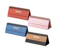Homoyoyo 4pcs Mini Desk Calendar Small Portable Standing Calendar with Twin-wire Binding Thick Card Paper for Date Memo List Planning Home Office Decor