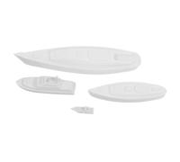 Homoyoyo 4pcs Miniature Sailing Boat Model Compact Plastic Nautical Decor for Fairy Garden Sand Table Crafting Dollhouse Scenes Educational Vintage White Ocean Theme