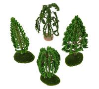 Homoyoyo 4pcs Mixed Miniature Model Trees with Bases for Dioramas and Tabletop Scenery Realistic Plastic Foliage for Architectural Models Crafts and Landscape Making