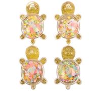 Homoyoyo 4pcs Moving Sand Turtle Figurines Set, Small Colorful Plastic Ocean Turtle, Liquid Motion Art Decorations for Party, Aquarium and Desktop Display