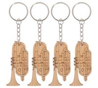Homoyoyo 4pcs Music Keyring Backpack Pendant Set with Bamboo and Zinc Alloy Material, Resistant against Rust and Fading, Versatile Accessory for Daily Routine and Party Favour