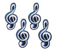 Homoyoyo 4pcs Music Note Patches for Clothes Wear-Resistant Embroidered Coat Decorations DIY Repair for Jackets Bags Hats Shoes