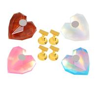 Homoyoyo 4pcs Nail Practice Stand with Realistic Hand Shape and Artistic Heart Lotus Design Stable Nail Art Holder for Manicure Training Salon Display Home Use and Teaching Multi-color for