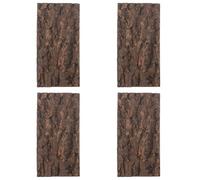 Homoyoyo 4pcs Natural Tree Bark Pieces with Backboard, 10x20cm Light Gold Color, Terrarium Bark Background for Reptile Habitat, Wooden Craft Logs for Lizard, Gecko, Tortoise Tank Decoration