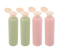 Homoyoyo 4pcs Plastic Refillable Travel Bottles Empty Portable Squeeze Bottles Flip Cap for Shampoo Lotion Body Wash for Shower Gel and Travel Toiletries