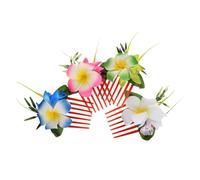 Homoyoyo 4Pcs Plumeria Hair Comb Clips Lightweight Floral Ponytail Wraps for Women and Durable Hawaiian Hair Accessories for Luau Parties Cruise Vacations Summer Festivals Gift