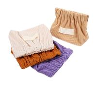 Homoyoyo 4pcs Portable Corduroy Makeup Bag Stylish Tiny Cosmetics Pouch for Women Travel Makeup Organizer with Soft Material Chic Multi-Color Small Pouches Go Storage