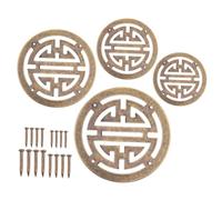 Homoyoyo 4pcs Retro Copper Furniture Applique Durable Chinese Style Jewelry Box Decorations Easy to Install Vintage Woodcarving Ornaments for DIY Antique Embellishment