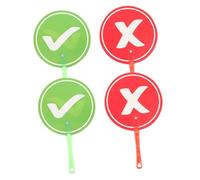 Homoyoyo 4pcs Reusable Double-sided Answer Paddles Lightweight Plastic Voting Boards for Kindergarten Classroom Teacher Judging Board Participation