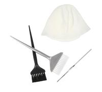 Homoyoyo 4Pcs Reusable Silicone Hair Coloring Kit DIY Hair Dyeing Set with Highlighting Cap Hook and Brushes for Safe Easy Use Salon for Streaking and Professional