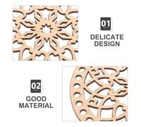 Homoyoyo 4Pcs Round Wooden Crochet Basket Bottom Bases for DIY Bag Bottom Shaper Pads, Handcrafted Carved Hollow Wood Coasters for Cup Mats and Weaving Basket Making Supplies (14Cm)