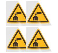Homoyoyo 4pcs Safety Caution Sign Stickers Watch Your Head Sticker Decal Yellow Triangular Pvc Self Adhesive Safety Signs Easy Installation for Industrial Environments