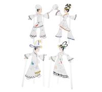 Homoyoyo 4pcs Shadow Play Kit Chinese Traditional Shadow Puppet Figures for Boys and Girls DIY Craft Character Props Hand-Painted Design for Cultural Education Fun
