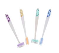 Homoyoyo 4pcs Shape Rotating Toothbrush Soft Gentle Brush Oral Cleaning Brush Family Pack for Camping School Business Trip