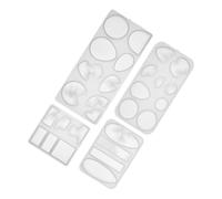 Homoyoyo 4Pcs Silicone Epoxy Resin Mold Flexible Keychain Charm Pendant Molds for DIY Jewelry Making Earring Silicone Non-Stick Reusable Craft Tool