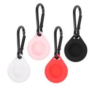 Homoyoyo 4pcs Silicone Protective Sleeve Case for Tracker with Keychain Lightweight Soft Cover Anti-lost Shockproof for Keys Bags Mixed Black White Red Pink