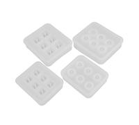 Homoyoyo 4pcs Silicone Resin Bead Molds with Holes Sphere and Square Shapes Durable Epoxy Casting Molds for Jewelry Polymer Clay Soap Making Crystal Pendant DIY Crafting Projects