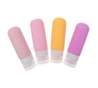 Homoyoyo 4pcs Silicone Travel Bottles Refillable Toiletry Containers for Shampoo Lotion and Bath Flexible Leakproof Design for Travel and Outdoor Activities