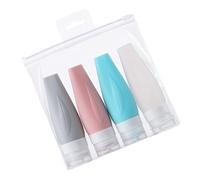 Homoyoyo 4pcs Silicone Travel Refillable Bottles 90ml Leak-proof Squeeze Toiletries Containers Cute Cat Design for Travel Shampoo Conditioner Lotion