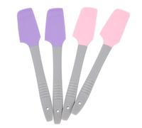 Homoyoyo 4Pcs Silicone Wax Spatula Set for Hand and Foot Care, Curved Multi-Function Wax Applicators in Purple and Pink, Portable Hair Removal Waxing Sticks for Body and Face