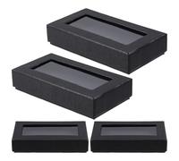 Homoyoyo 4pcs Snake Print Bow Tie Packaging Boxes for Men Clear Window Stylish Bow Tie Holder with Paper Construction for Formal Events and Proposals